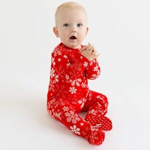 Posh Peanut Red Snowflakes Footie Pajama